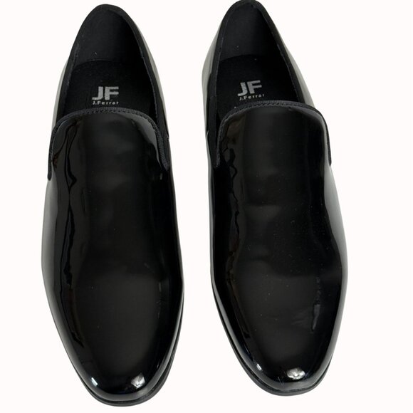 JF Ferrar Black Patent Leather Shoes Size 8.5 Slip On Dress Tuxedo Formal Luxury main image 4